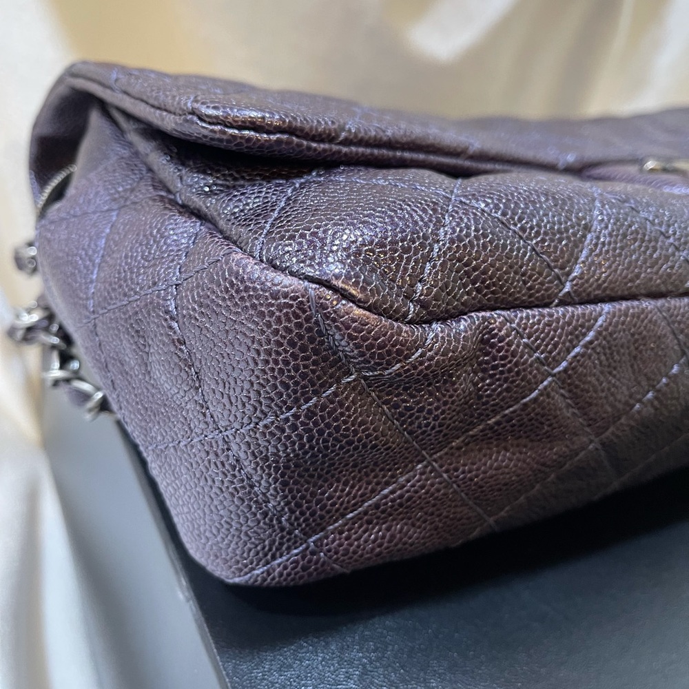 ❌SOLD❌💯Authentic Chanel XL Flap Iridescent Caviar - Picture 11 of 16